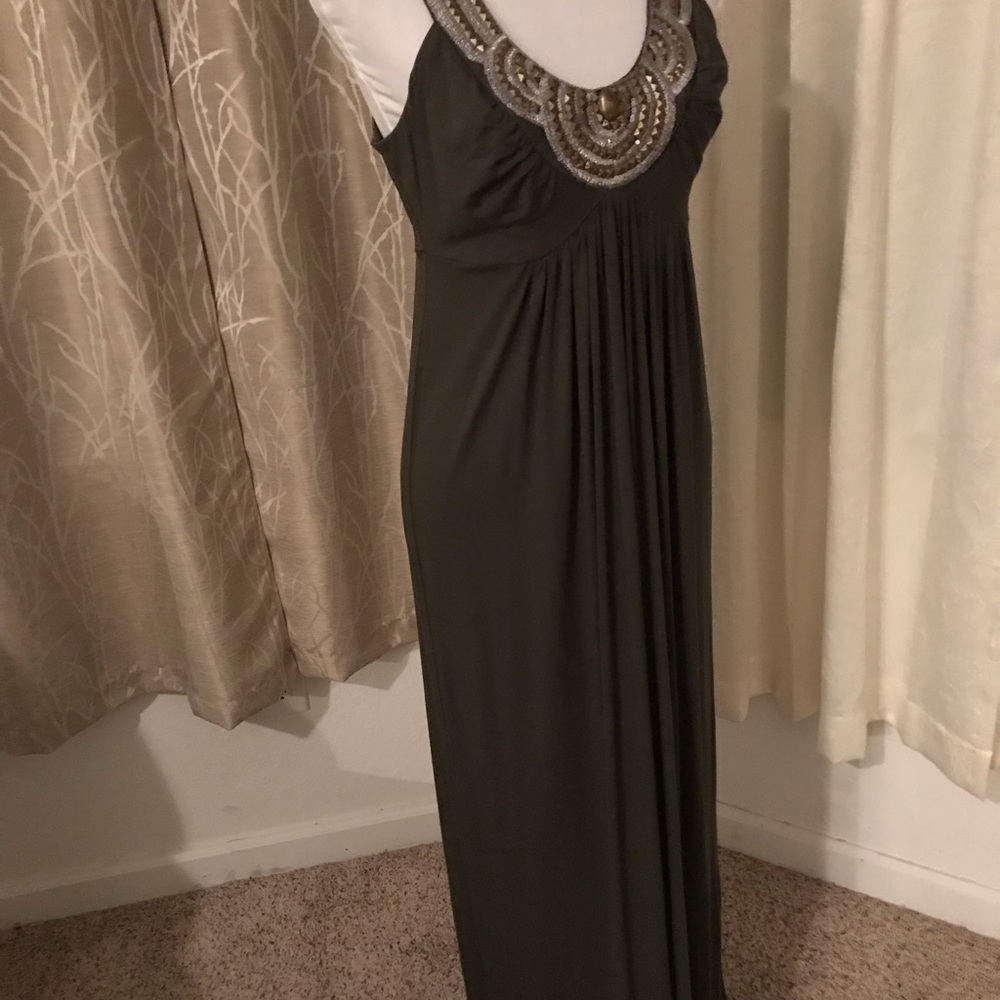 Moss green with bling maxi dress